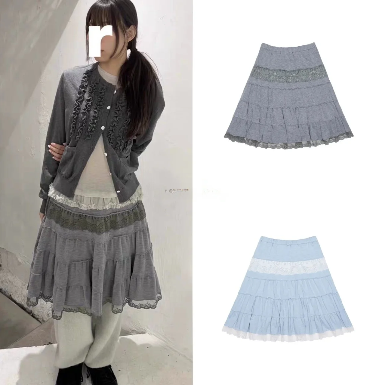 Sweet Lace Patchwork Pleated Cake Skirt Half-length Fluffy Gown Breathable Casual Mid-waist A-line Polyester Inner
Sweet Lace Patchwork Pleated Cake Skirt Half-length Fluffy Gown Breathable Casual Mid-waist A-line Polyester Inner