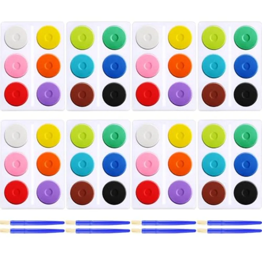 4 Set 48 Pcs Tempera Paint Cakes with Tray 12 Colors 2.24 x 0.71 Inch Painting Cakes with Paintbrush Paints Blocks Art Supplies
4 Set 48 Pcs Tempera Paint Cakes with Tray 12 Colors 2.24 x 0.71 Inch Painting Cakes with Paintbrush Paints Blocks Art Supplies