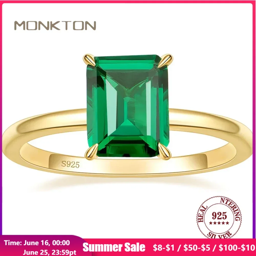 Monkton 100% 925 Sterling Silver Engagement Rings for Women 3CT Solitaire Created Green Emerald Wedding Band Promise Jewelry
Monkton 100% 925 Sterling Silver Engagement Rings for Women 3CT Solitaire Created Green Emerald Wedding Band Promise Jewelry