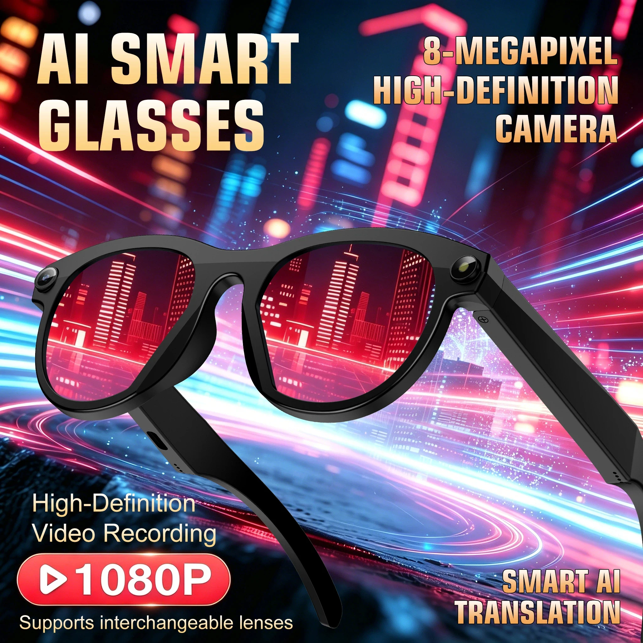 OnePlus ChatGPT4.0 8K HD Smart AI Glasses Color Changing 1200MP Translate Camera Bluetooth Call Voice Assistant Music Control
OnePlus ChatGPT4.0 8K HD Smart AI Glasses Color Changing 1200MP Translate Camera Bluetooth Call Voice Assistant Music Control