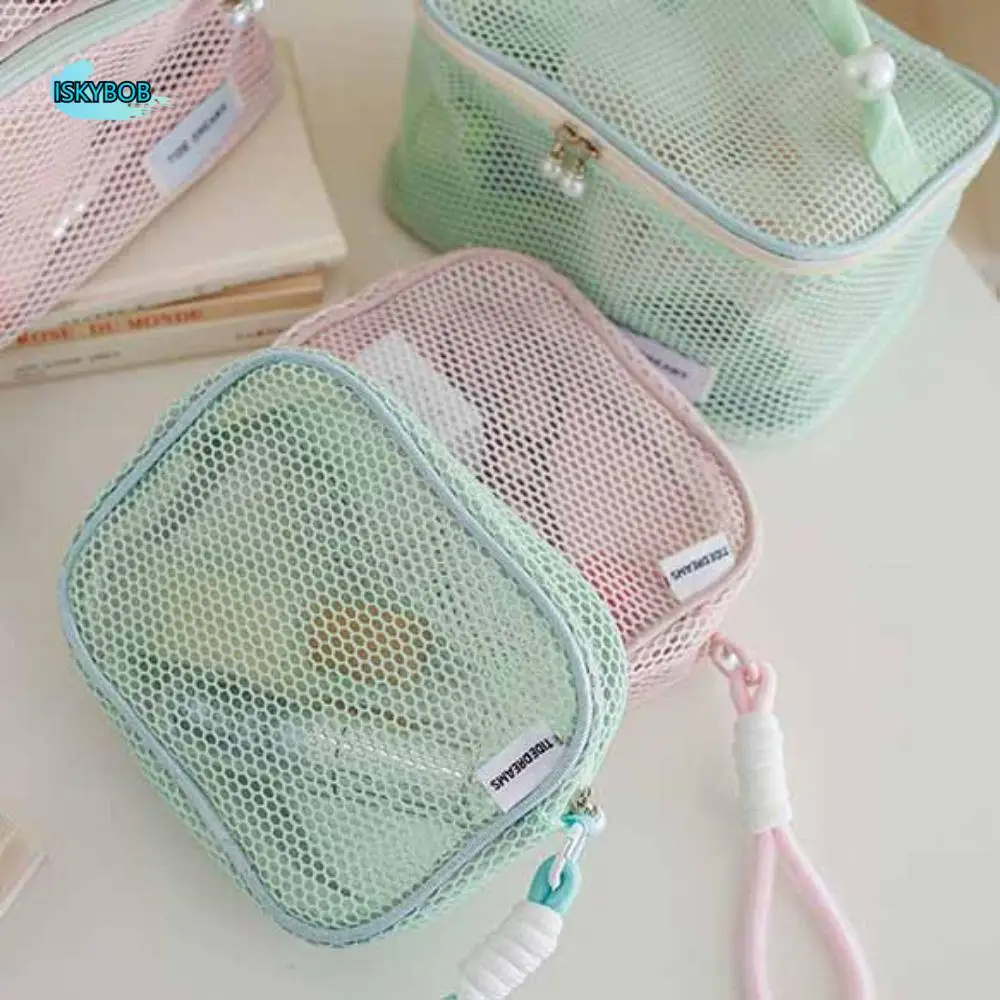 Solid Color Mesh Cosmetic Bag Zipper Storage Bag Transparent Makeup Bag Toiletry Bag Large Capacity Pillow Makeup Pouch Travel
Solid Color Mesh Cosmetic Bag Zipper Storage Bag Transparent Makeup Bag Toiletry Bag Large Capacity Pillow Makeup Pouch Travel
