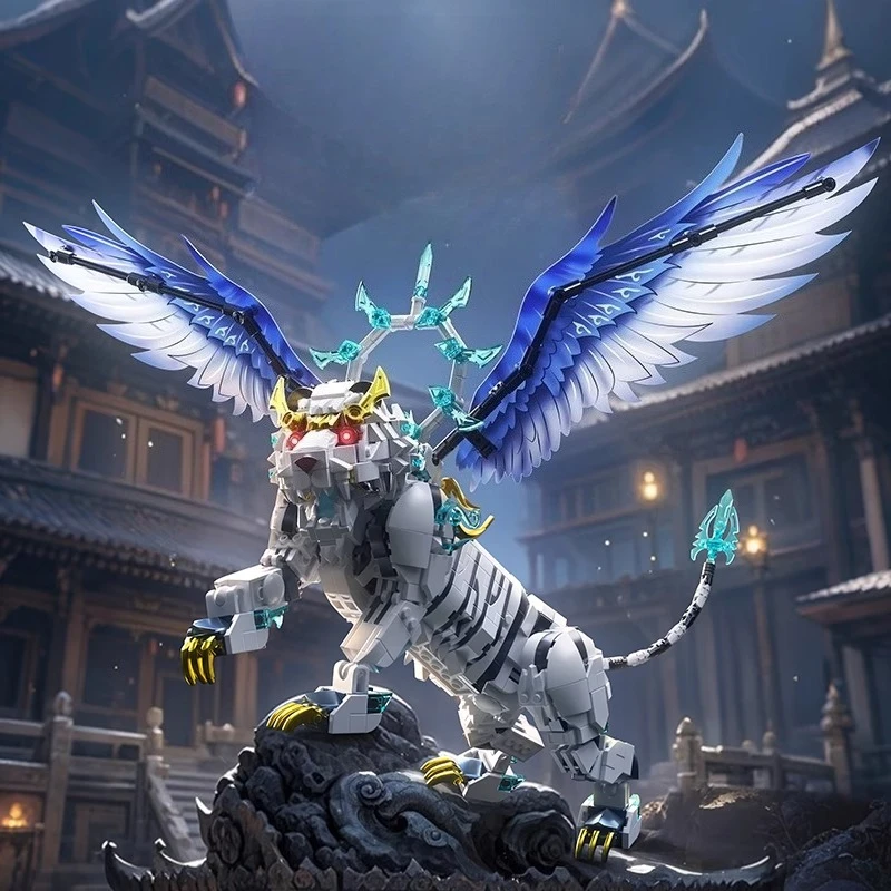 SEMBO Classic of Mountains and Seas, строительные блоки с белым тигром, детская образовательная сборка, модель мифического зверя, украшения
SEMBO Classic of Mountains and Seas, строительные блоки с белым тигром, детская образовательная сборка, модель мифического зверя, украшения