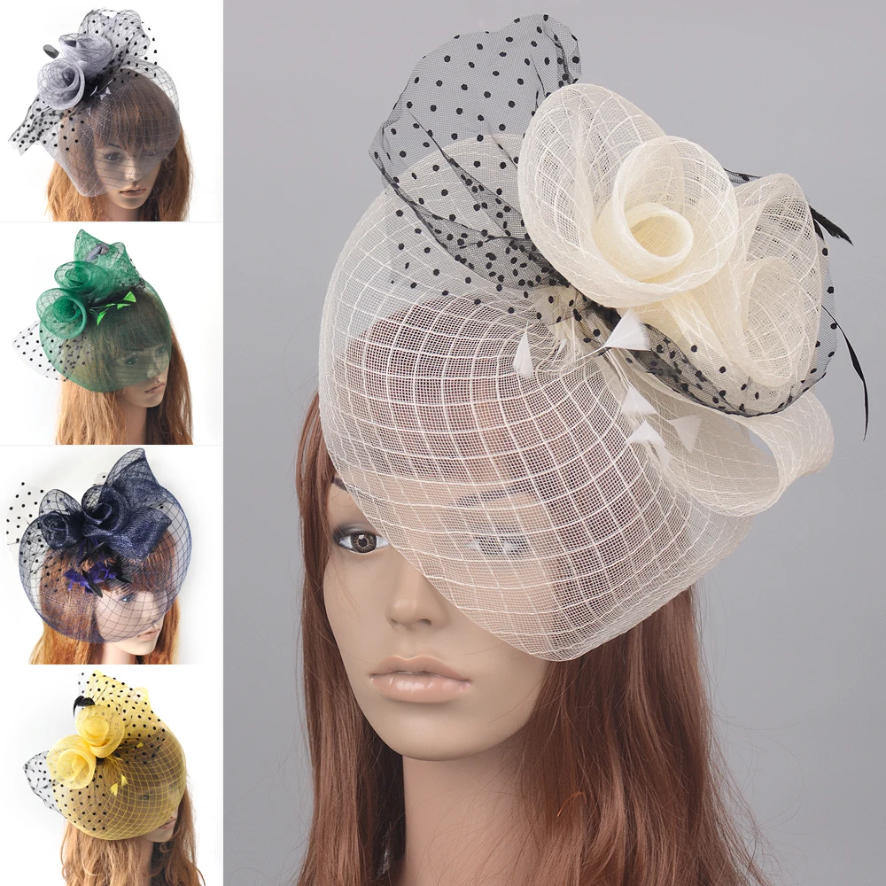 Women Dress Tea Party Wedding Bridal Catwalk Handmade Feather Veil Lace Fascinators Hat Hair clip Accessories
Women Dress Tea Party Wedding Bridal Catwalk Handmade Feather Veil Lace Fascinators Hat Hair clip Accessories