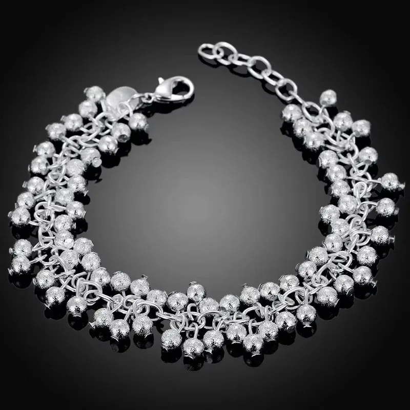 20cm 925 Sterling Silver Fine Grape Beads Bracelets for Woman Lady Luxury Fashion Brands Jewelry Wedding Party Gifts
20cm 925 Sterling Silver Fine Grape Beads Bracelets for Woman Lady Luxury Fashion Brands Jewelry Wedding Party Gifts