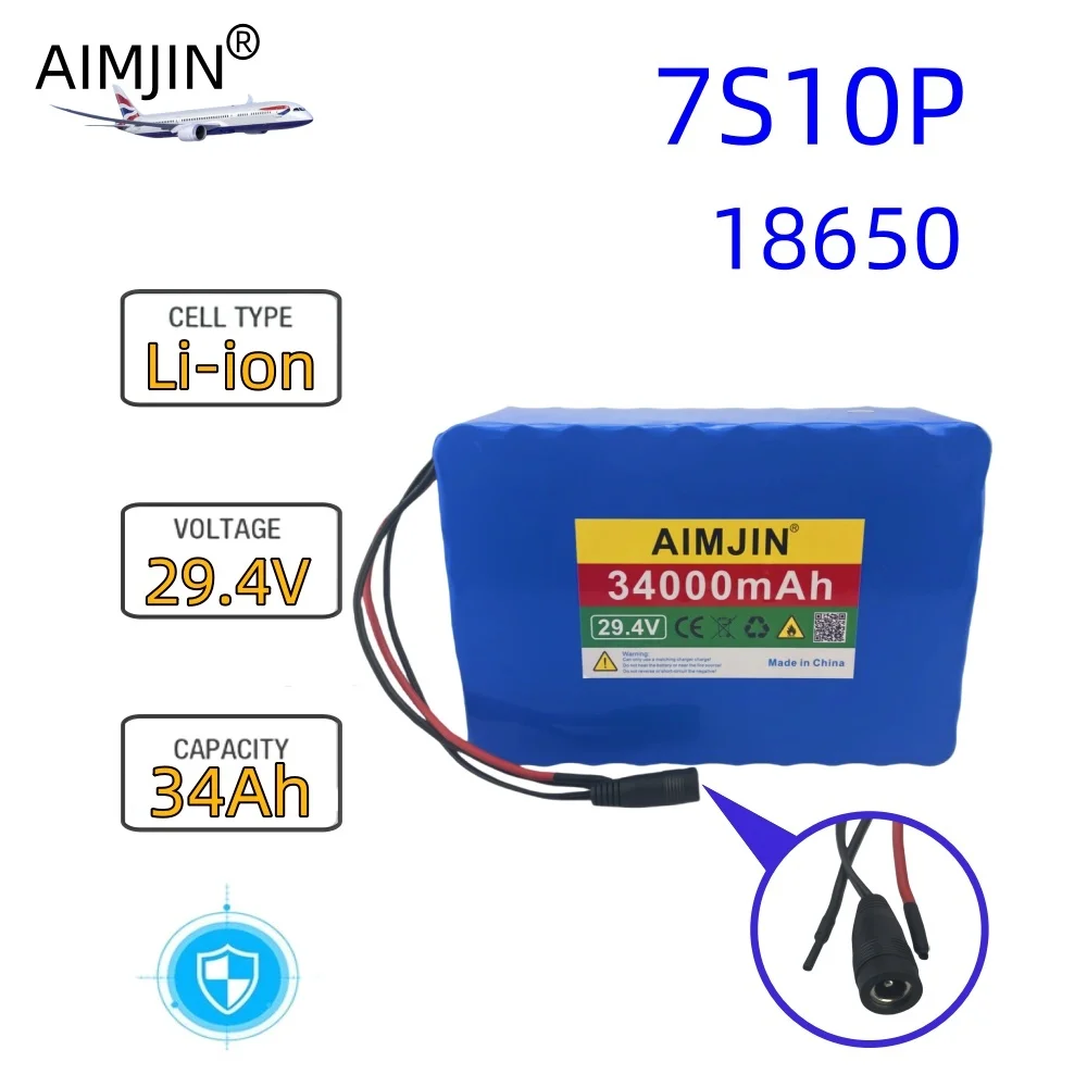 7S10P 18650 rechargeable lithium-ion battery 29.4V 34000mAh built-in BMS electric bicycle scooter electric scooter battery 
7S10P 18650 rechargeable lithium-ion battery 29.4V 34000mAh built-in BMS electric bicycle scooter electric scooter battery