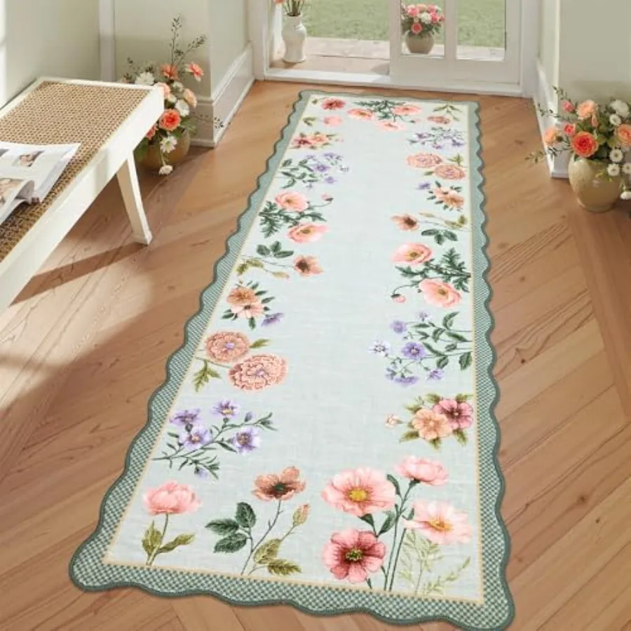 GarveeHome Floral Scalloped Kitchen Runner Rug 2.5x10 Washable Hallway Runner Non-Slip Soft Print Laundry Room Rug Low-Pile Sta
GarveeHome Floral Scalloped Kitchen Runner Rug 2.5x10 Washable Hallway Runner Non-Slip Soft Print Laundry Room Rug Low-Pile Sta
