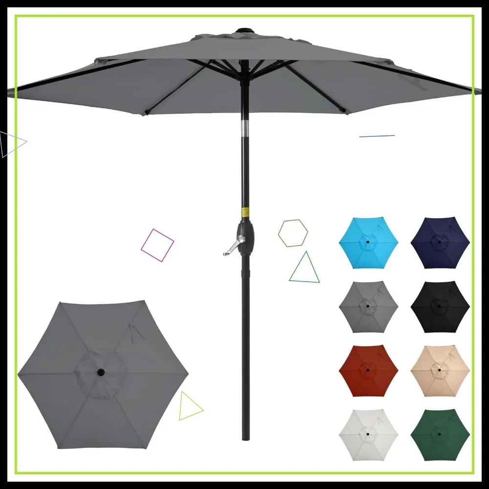 7.5' Outdoor Patio Umbrella with Push Button Tilt, Crank Lift, and Rust-Resistant Aluminum Pole for Shade in Gardens or Beaches
7.5' Outdoor Patio Umbrella with Push Button Tilt, Crank Lift, and Rust-Resistant Aluminum Pole for Shade in Gardens or Beaches