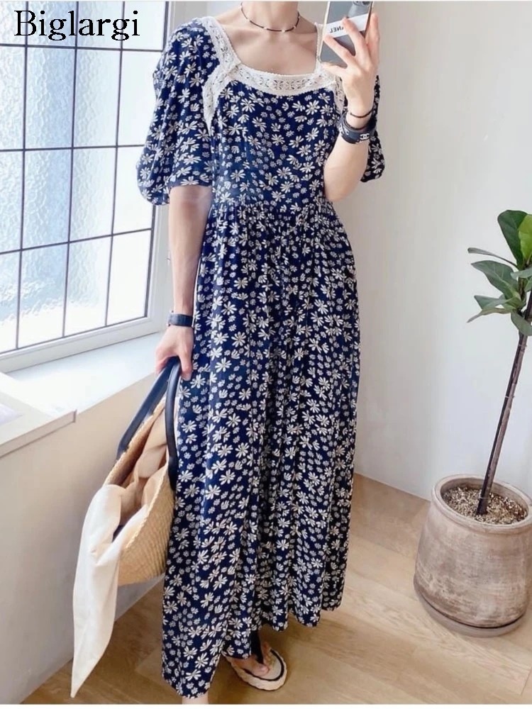 Summer Dress Women Lace Patchwork Square Collar Fashion Flower Floral Print Ladies Dresses Korean Style Loose Ruffle Woman Dress
Summer Dress Women Lace Patchwork Square Collar Fashion Flower Floral Print Ladies Dresses Korean Style Loose Ruffle Woman Dress