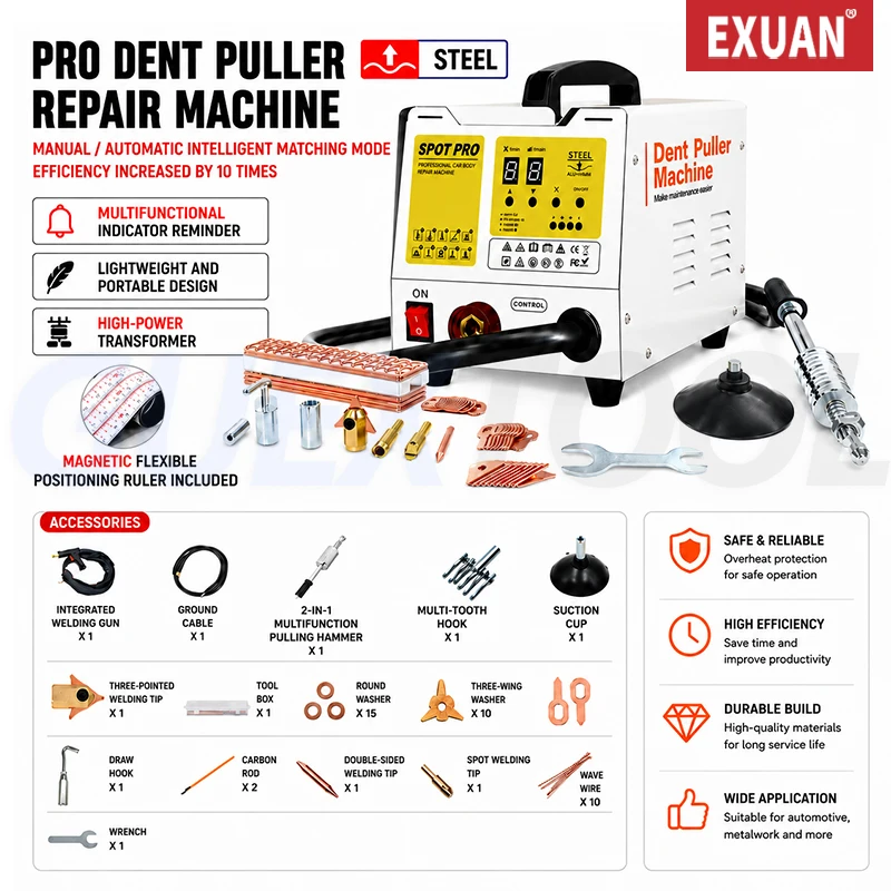 95M Smart Matching Auto Body Dent Repair Machine High Power Car Panel Shaper Pulse Welding Spot Welder Portable Restoration Tool
95M Smart Matching Auto Body Dent Repair Machine High Power Car Panel Shaper Pulse Welding Spot Welder Portable Restoration Tool