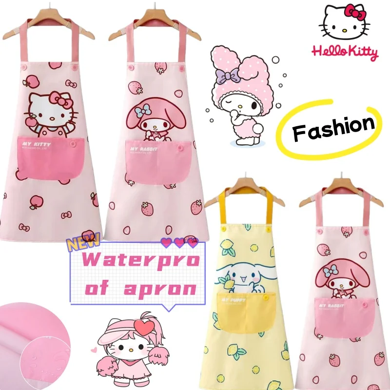 Sanrio Hello Kitty Cinnamoroll Fashion Cartoon Cute Waterproof and Oil-Resistant Kitchen Apron for Home, Stain-Resistant
Sanrio Hello Kitty Cinnamoroll Fashion Cartoon Cute Waterproof and Oil-Resistant Kitchen Apron for Home, Stain-Resistant