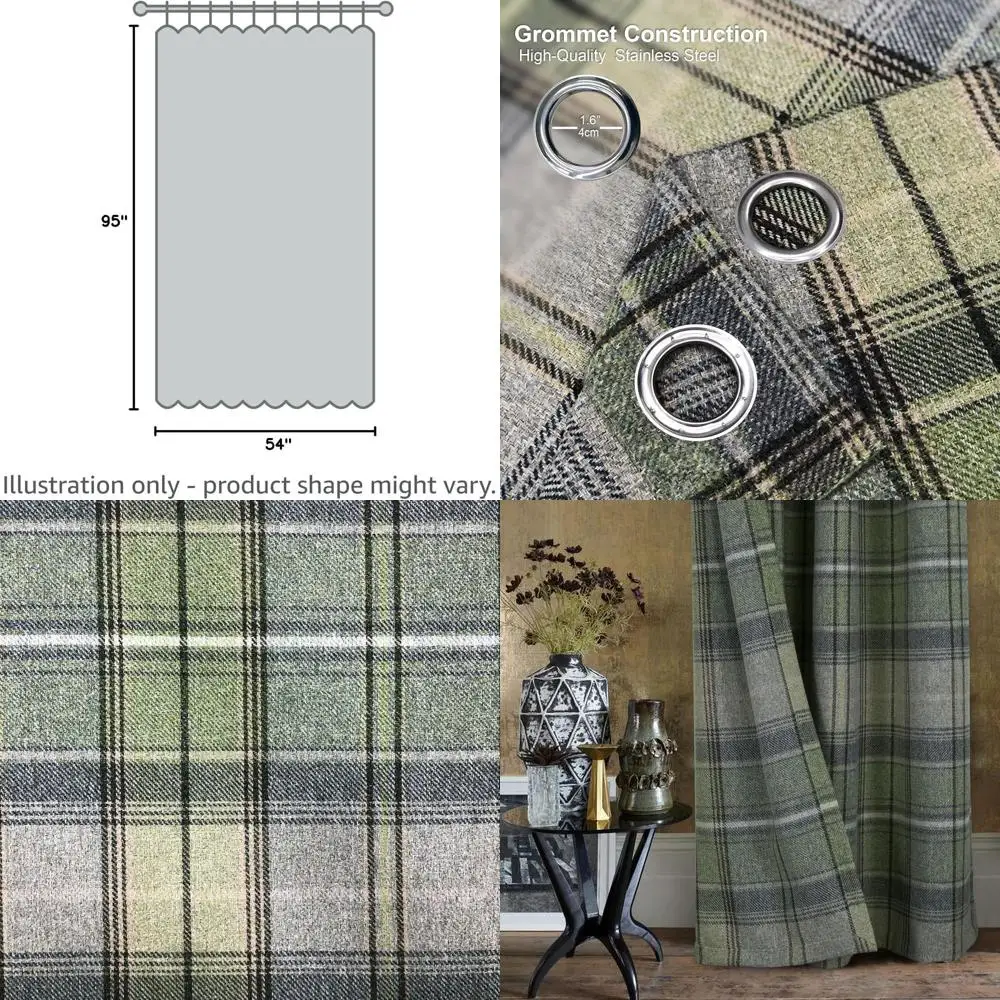 Зеленые шторы в клетку под шерсть, современный комплект из 2 панелей для гостиной и спальни, 54x95 дюймов
Зеленые шторы в клетку под шерсть, современный комплект из 2 панелей для гостиной и спальни, 54x95 дюймов