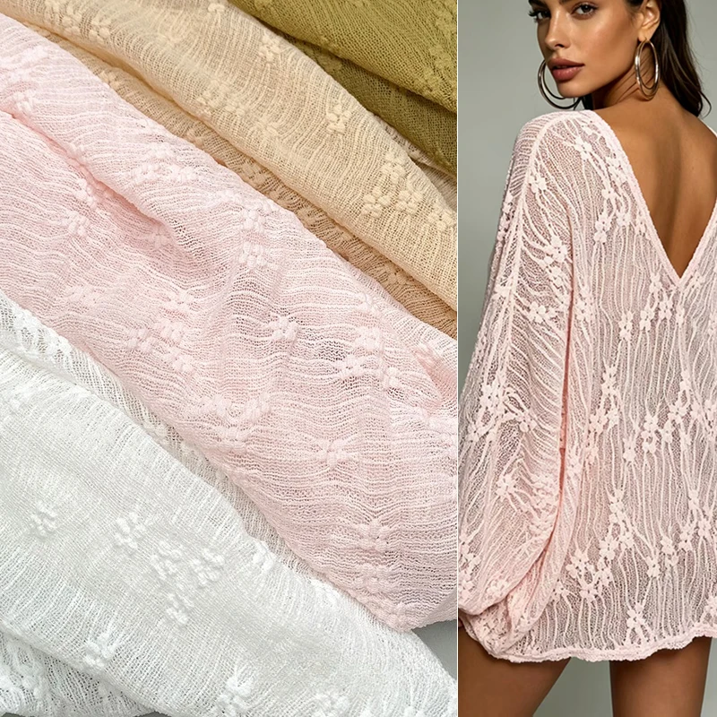 Mistlace Bubble Jacquard Lace Fabric Nylon Spandex Slight Strech Crinkle Floral Mesh Fabric for Women Undershirt Dress #115
Mistlace Bubble Jacquard Lace Fabric Nylon Spandex Slight Strech Crinkle Floral Mesh Fabric for Women Undershirt Dress #115