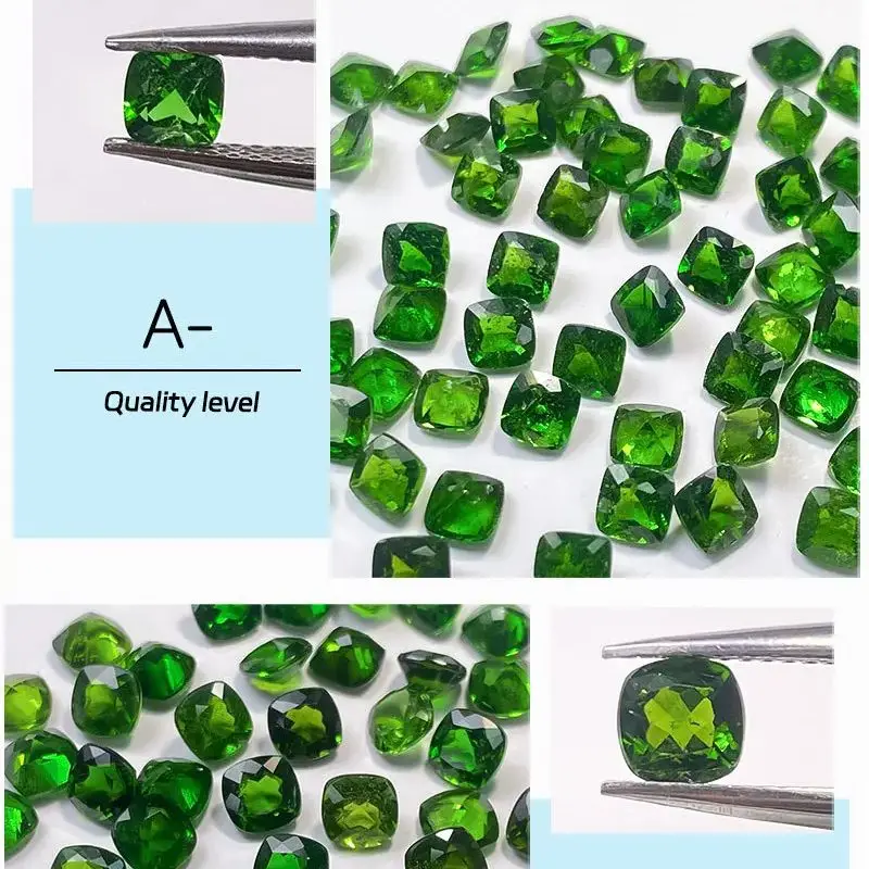 Wholesale 10pcs Genuine Diopside 4mm 5mm 6mm Square Cushion Brilliant-cut Semi-Precious Gemstone Cabochon Ring Face For Jewelry
Wholesale 10pcs Genuine Diopside 4mm 5mm 6mm Square Cushion Brilliant-cut Semi-Precious Gemstone Cabochon Ring Face For Jewelry