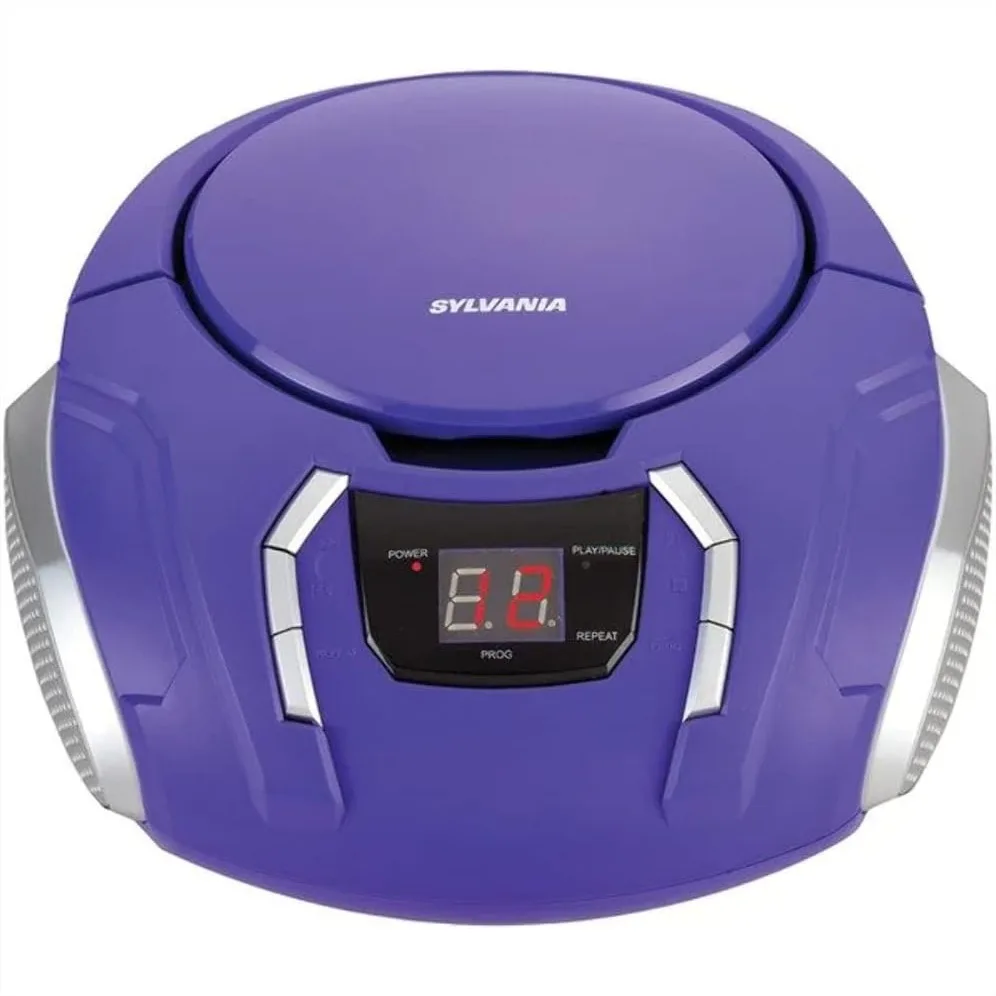Portable CD Boombox with AM/FM Radio, Aux Input, LED Display - Purple
Portable CD Boombox with AM/FM Radio, Aux Input, LED Display - Purple
