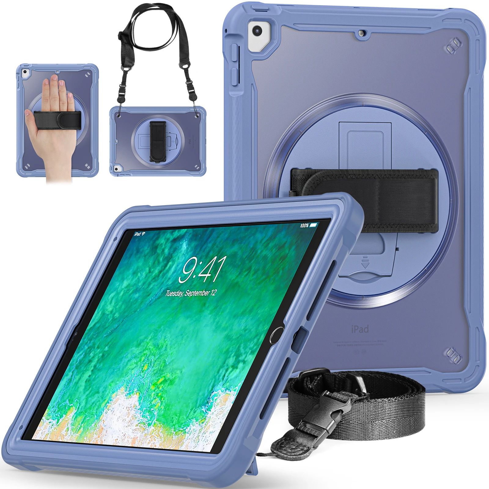 Kickstand Hybrid Case For iPad Air 2 Pro 9.7 2017 2018 5th 6th Generation Heavy Duty Rotatable Cover With Hand & Shoulder Strap
Kickstand Hybrid Case For iPad Air 2 Pro 9.7 2017 2018 5th 6th Generation Heavy Duty Rotatable Cover With Hand & Shoulder Strap