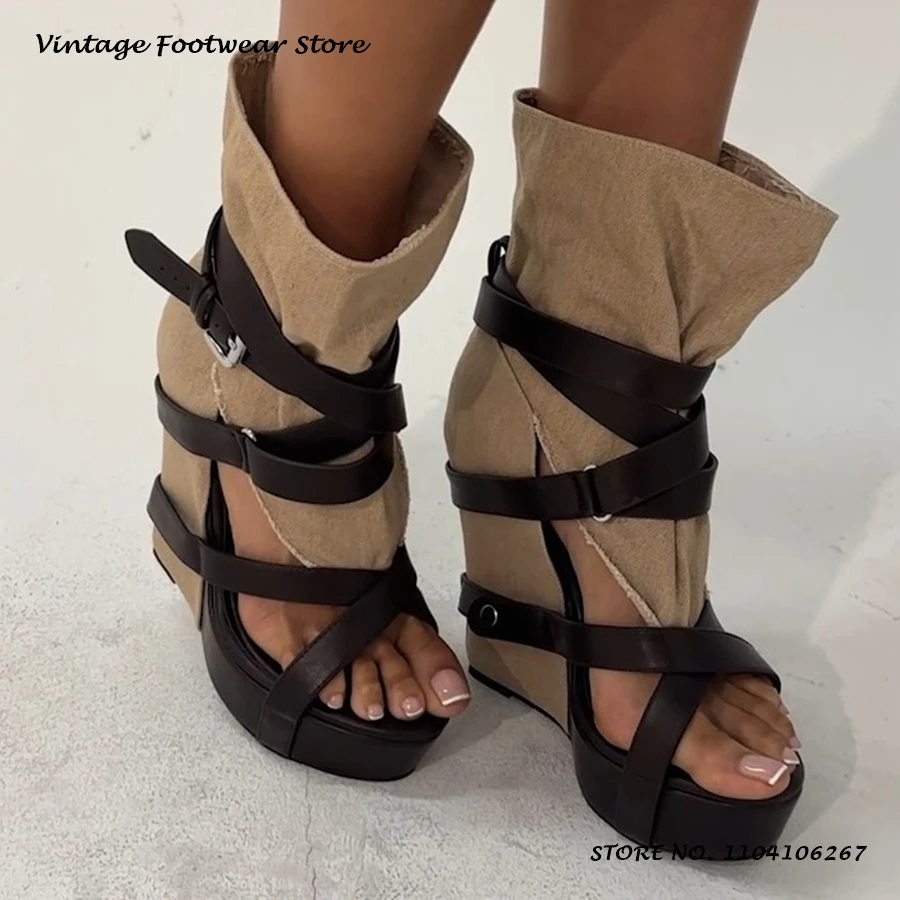 Belt Buckle Wedges Platform Sandals Vintage Round Open Toe Street Style Casual Shoes Women's Summer Buckle Strap High Heels
Belt Buckle Wedges Platform Sandals Vintage Round Open Toe Street Style Casual Shoes Women's Summer Buckle Strap High Heels