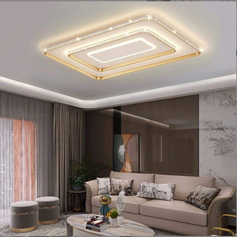 Light Luxury LED Living Room Ceiling Lamp Modern Crystal Indoor Chandelier Rectangular Round Bedroom Apartment Decorative Lamps
Light Luxury LED Living Room Ceiling Lamp Modern Crystal Indoor Chandelier Rectangular Round Bedroom Apartment Decorative Lamps