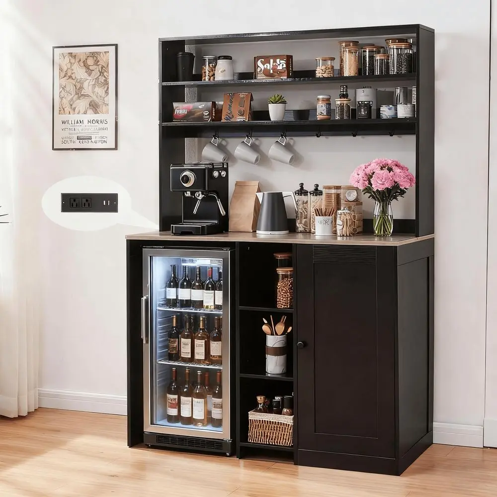 Fridge Cabinet with Storage, Coffee Bar Cabinet with Mini Fridge Space and Power Outlet, Liquor Wine Bar Cabinet with Microwave
Fridge Cabinet with Storage, Coffee Bar Cabinet with Mini Fridge Space and Power Outlet, Liquor Wine Bar Cabinet with Microwave