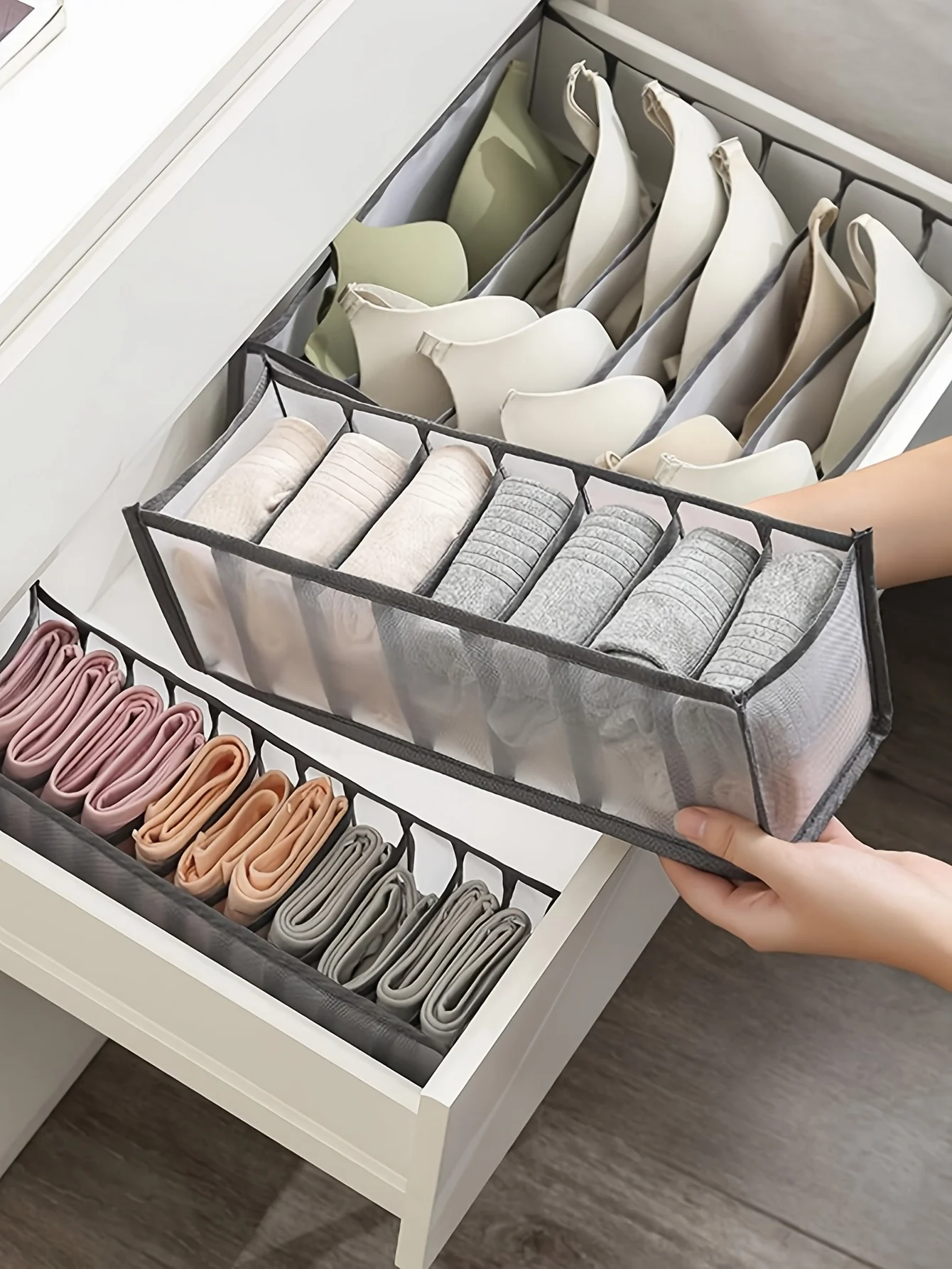 Foldable Bra Organizer - Closet Drawer Divider for Women's Underwear, Underwear, Socks, and Ties
Foldable Bra Organizer - Closet Drawer Divider for Women's Underwear, Underwear, Socks, and Ties