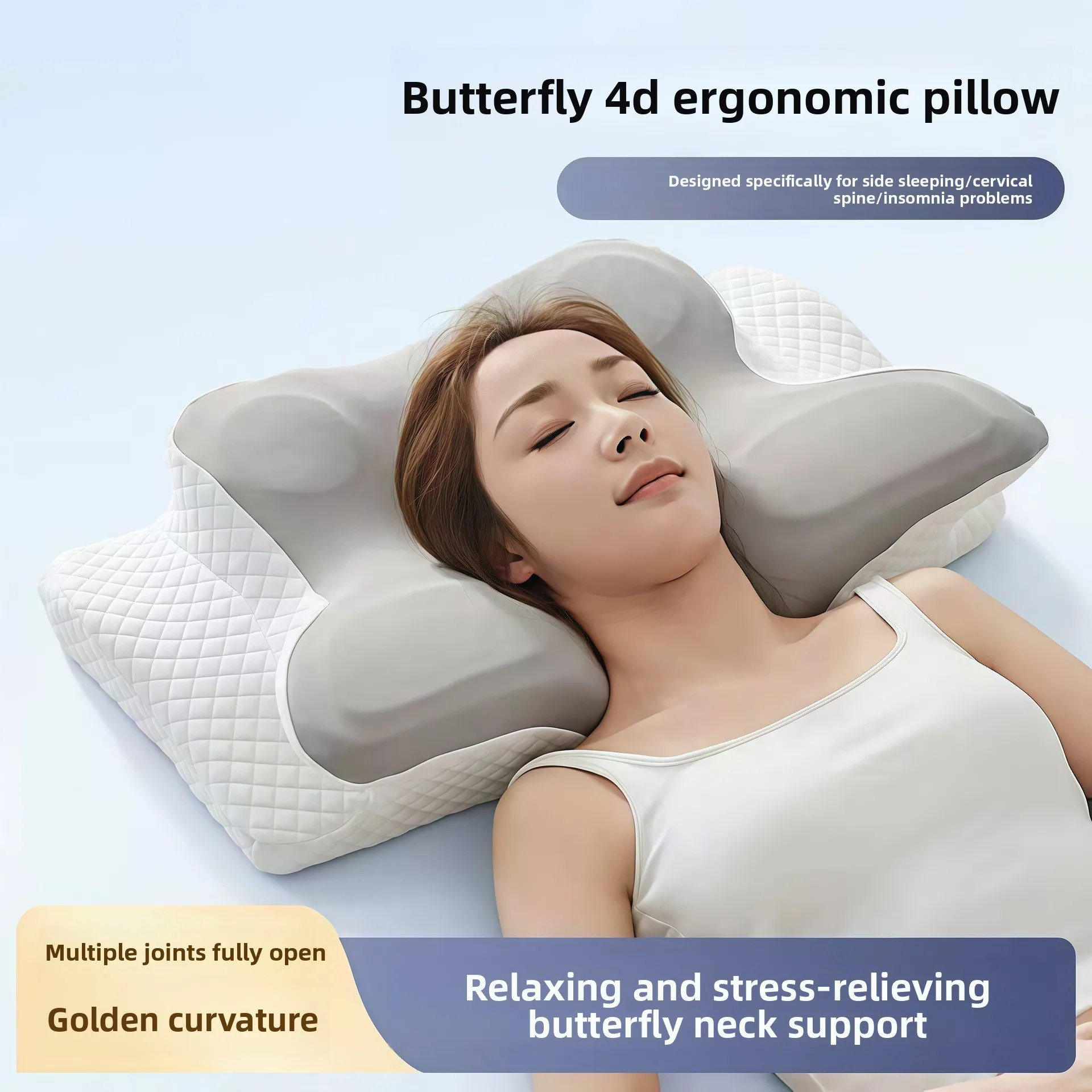 4D Butterfly Orthopedic Memory Foam Pillow | Slow Rebound Cervical Pillow for Deep Sleep, Neck Pain Relief & Posture Correction
4D Butterfly Orthopedic Memory Foam Pillow | Slow Rebound Cervical Pillow for Deep Sleep, Neck Pain Relief & Posture Correction