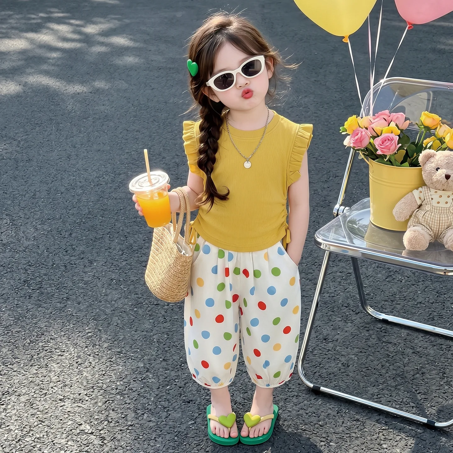 Girls Colorful Polka Dot Pants Set 2026 New Kids Korean Fashion Little Girl Two Piece Set Middle Young Kids Summer Clothes
Girls Colorful Polka Dot Pants Set 2026 New Kids Korean Fashion Little Girl Two Piece Set Middle Young Kids Summer Clothes