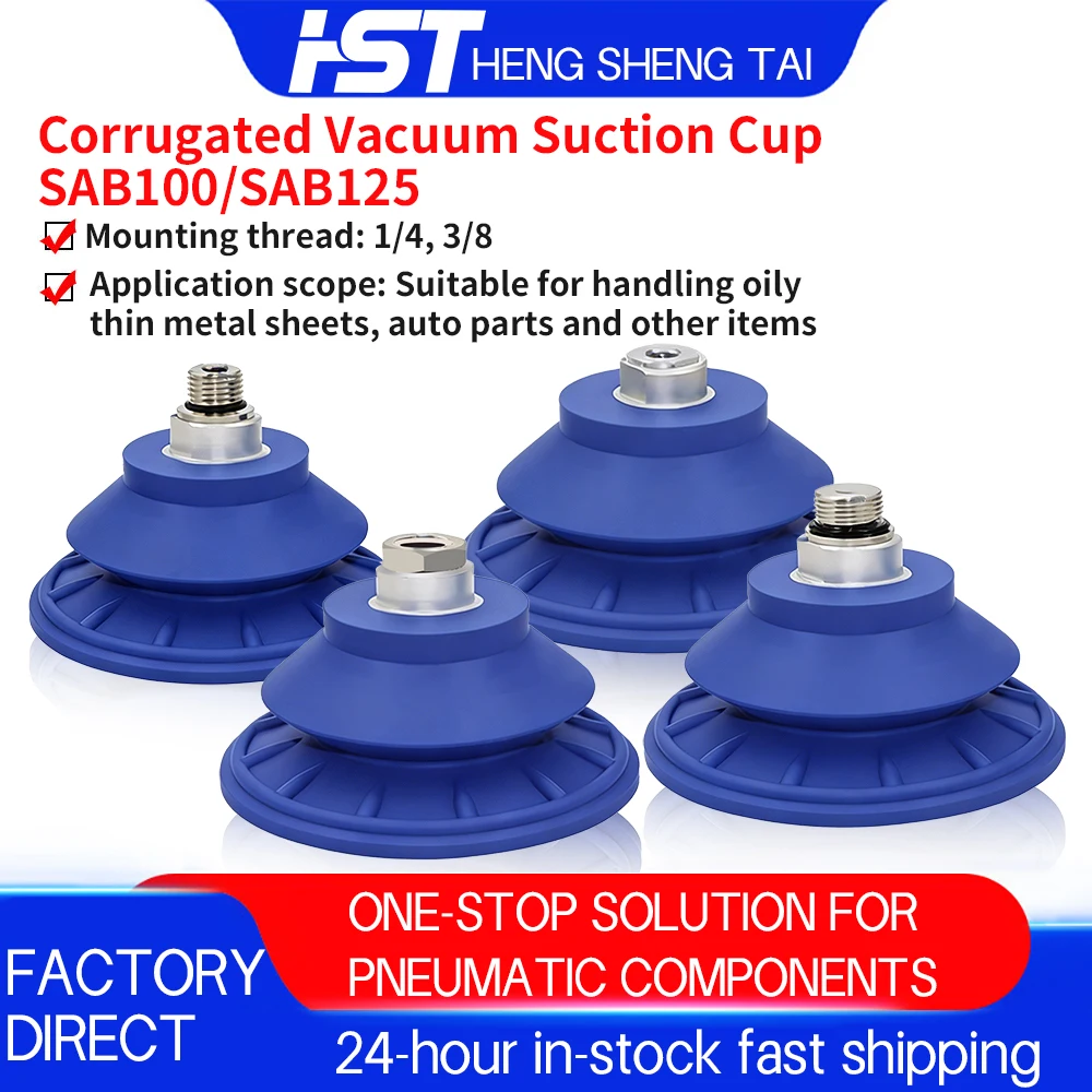 HST SAB100 SAB125 Heavy Duty Bellows Vacuum Suction Cup Large Anti-slip Round Pad for Industrial Robot Arm Handling Components
HST SAB100 SAB125 Heavy Duty Bellows Vacuum Suction Cup Large Anti-slip Round Pad for Industrial Robot Arm Handling Components