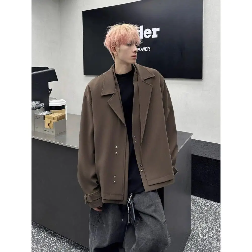Loose Fit Men's Casual Sle Korean Faion Jaet Fake Two-Piece Suit Versatile Design Sensation Streetwear Polyester Fiber
Loose Fit Men's Casual Sle Korean Faion Jaet Fake Two-Piece Suit Versatile Design Sensation Streetwear Polyester Fiber