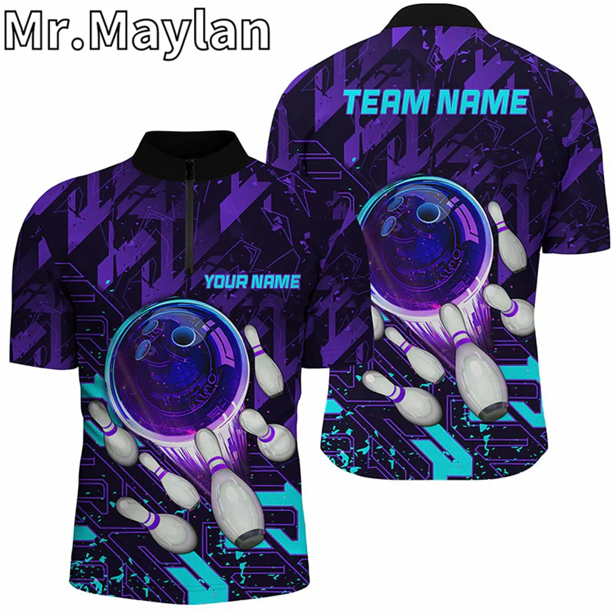 3D Mens Bowling Quarter Zip Polo Shirts Custom Purple Blue Abstract Bowling Team League Jerseys Uniform Gift for Bowling Lovers
3D Mens Bowling Quarter Zip Polo Shirts Custom Purple Blue Abstract Bowling Team League Jerseys Uniform Gift for Bowling Lovers