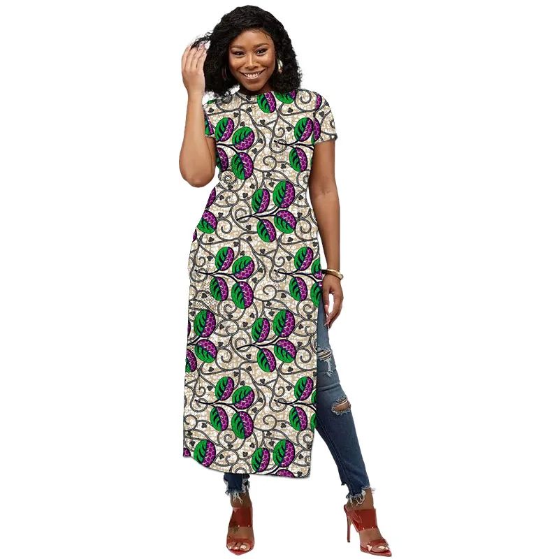 African Fashion O-Neck High Slit Dress Original Design Customized Short Sleeve Women's Banquet Attire Colorful Print Party Wear
African Fashion O-Neck High Slit Dress Original Design Customized Short Sleeve Women's Banquet Attire Colorful Print Party Wear