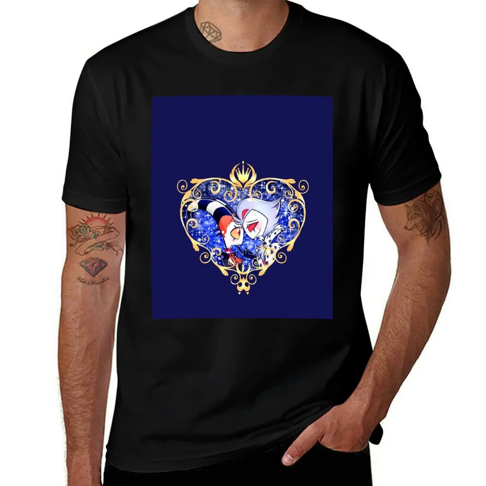Helluva Boss Stolas and Blitzo Heart Frame T-Shirt valentines clothes Luxury man mens cotton t shirts
Helluva Boss Stolas and Blitzo Heart Frame T-Shirt valentines clothes Luxury man mens cotton t shirts
