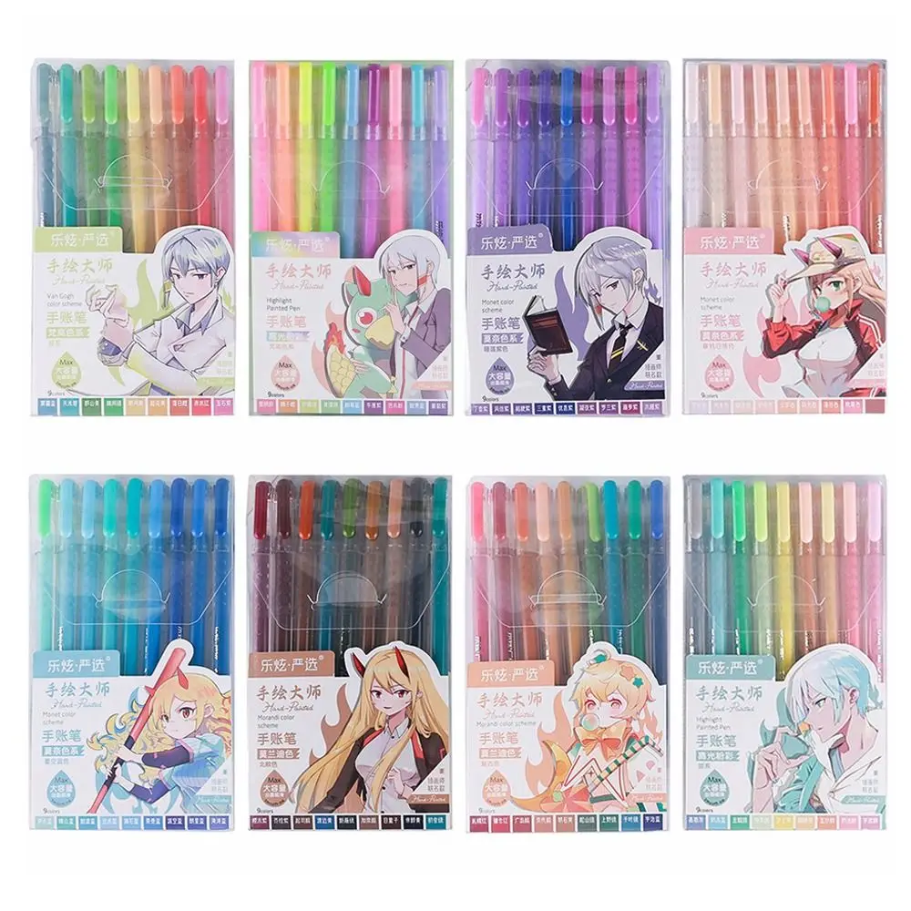 9 Colors Hand Accounting Pen Set Large-capacity Writing Tools Color Gel Pen Quick Drying Vintage Marker Students Gift
9 Colors Hand Accounting Pen Set Large-capacity Writing Tools Color Gel Pen Quick Drying Vintage Marker Students Gift