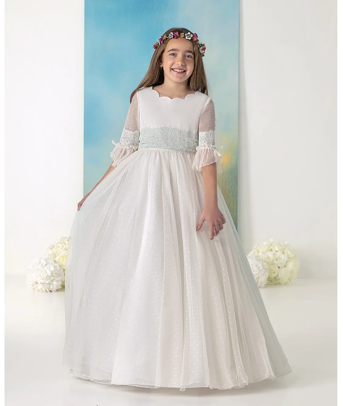Custom Elegant Sheer Lace Children's First Communion Dress Girl Wedding Birthday Party Evening Dress
Custom Elegant Sheer Lace Children's First Communion Dress Girl Wedding Birthday Party Evening Dress