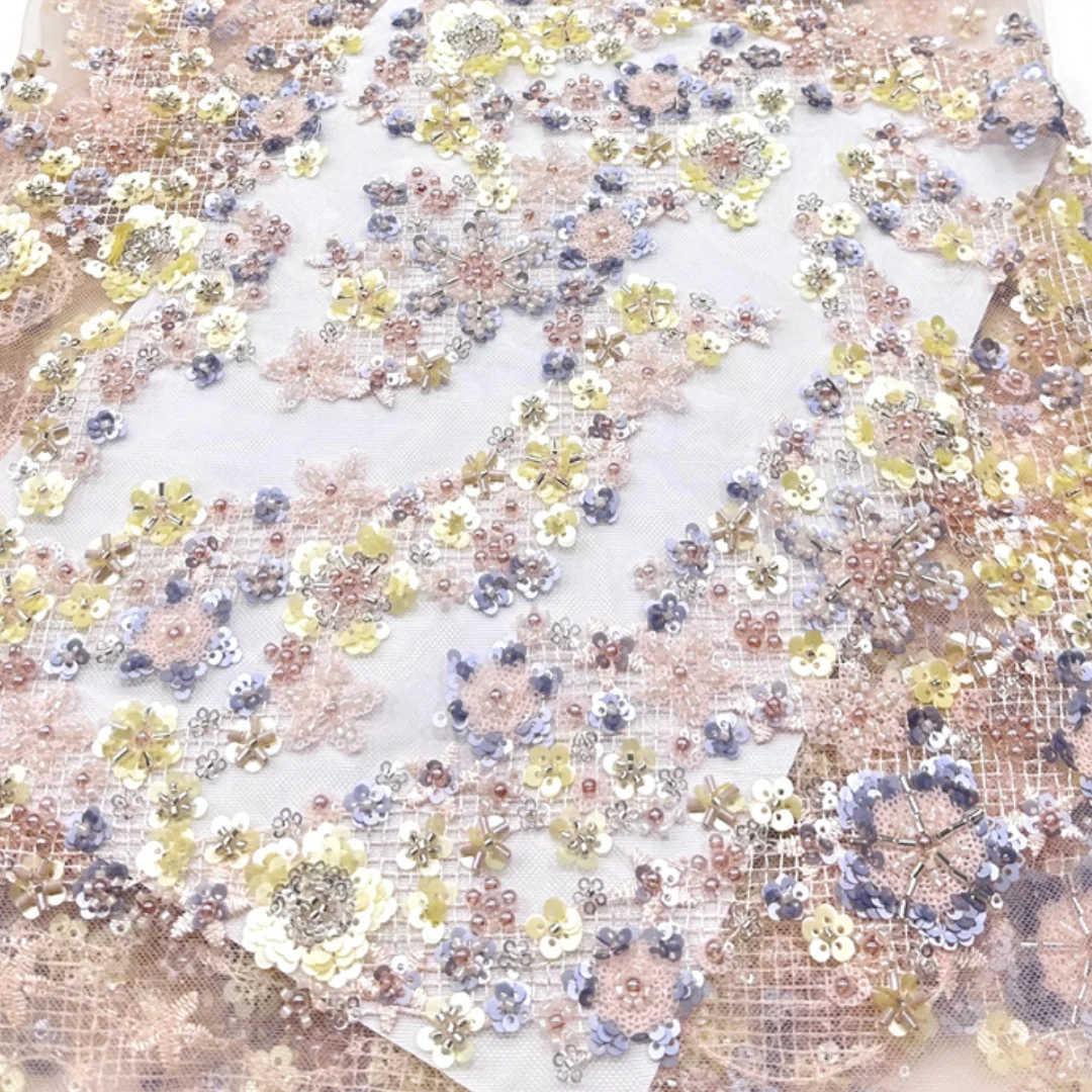 Newest Handmade Beaded Sequined High-End Nigerian French Vine Embroidered Tulle Mesh Lace Fabric Wedding Party Dress Stitching
Newest Handmade Beaded Sequined High-End Nigerian French Vine Embroidered Tulle Mesh Lace Fabric Wedding Party Dress Stitching