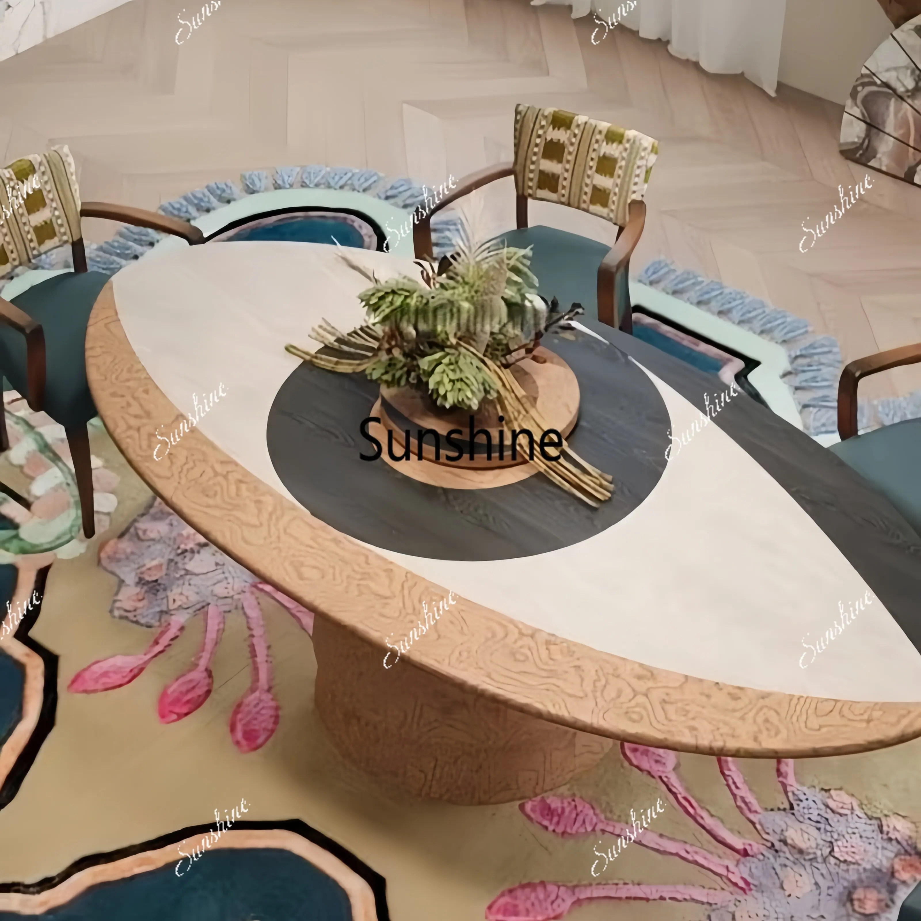 Modern simple solid wood dining table light luxury high-end living room villa home
Modern simple solid wood dining table light luxury high-end living room villa home