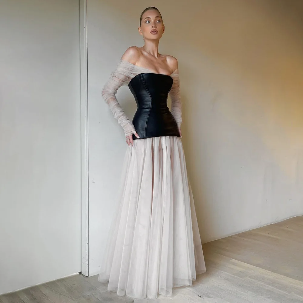 Sexy Off Shoulder Mesh PU Patchwork Evening Gown Luxury Long Party Even Robe Bridesmaid Wedding Dress Women Femme
Sexy Off Shoulder Mesh PU Patchwork Evening Gown Luxury Long Party Even Robe Bridesmaid Wedding Dress Women Femme