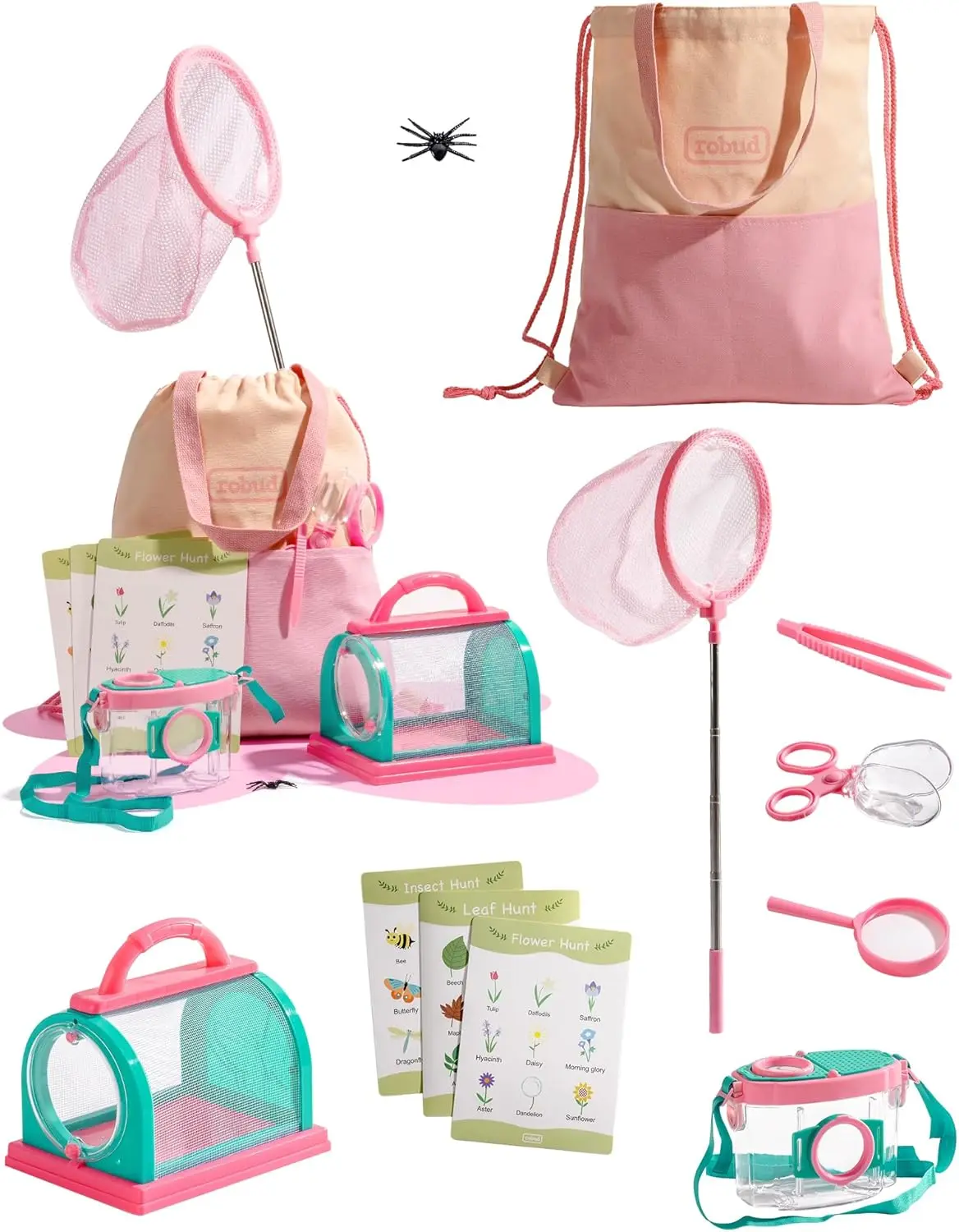 Robud Kids Explorer Kit Bug Catcher Kit with Costume Kit Pink Outdoor Exploration Set for Camping Montessroi Toy for Kids WRP28
Robud Kids Explorer Kit Bug Catcher Kit with Costume Kit Pink Outdoor Exploration Set for Camping Montessroi Toy for Kids WRP28