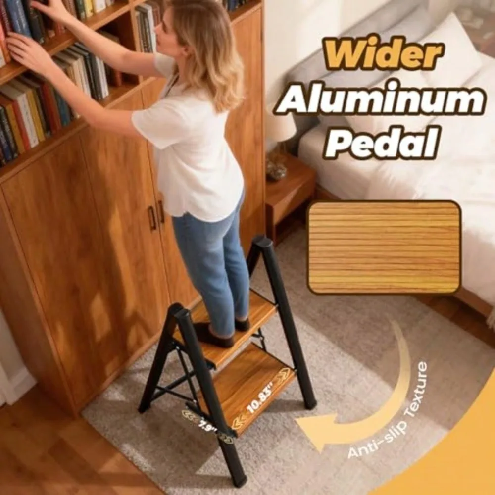 LadderLightweight Aluminum Folding Step Stool With Anti-Slip Wide Pedal 330lbs Capacity Step Ladder For Household Kitchen O
LadderLightweight Aluminum Folding Step Stool With Anti-Slip Wide Pedal 330lbs Capacity Step Ladder For Household Kitchen O