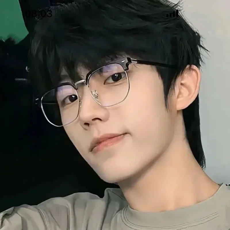 Fashion Unisex Square Plain Glasses for Men Women Metal Frame Glasses Polygon Eyeglasses Gentle Black Anti Blue Light Glasses
Fashion Unisex Square Plain Glasses for Men Women Metal Frame Glasses Polygon Eyeglasses Gentle Black Anti Blue Light Glasses