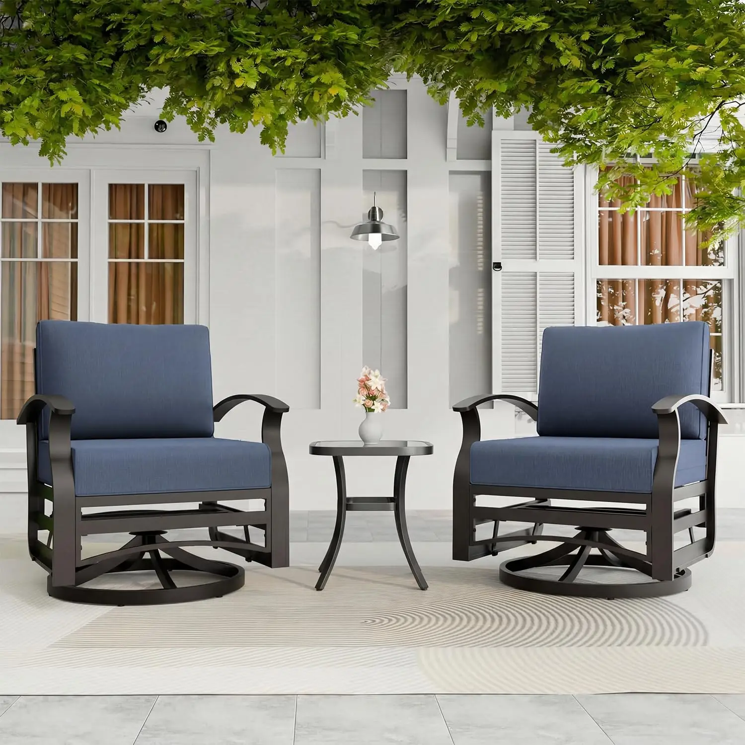 3pc Aluminum Swivel Rocking Chair Set Patio Glider Glass Coffee Table Lawn Garden, Customized
3pc Aluminum Swivel Rocking Chair Set Patio Glider Glass Coffee Table Lawn Garden, Customized