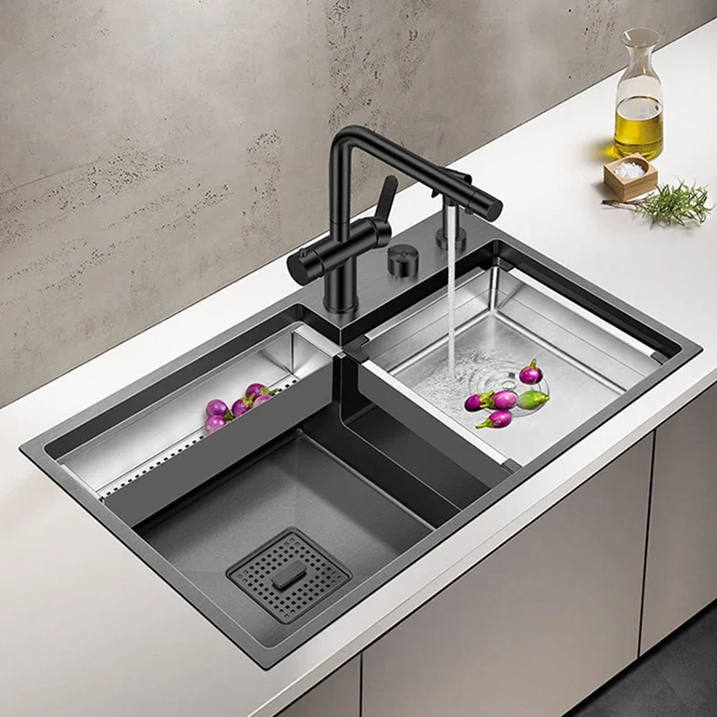 ASRAS Stepped Nanometer Sink 304 Stainless Steel 4mm Thickness 220mm Depth Large Size Handmade Stepped Kitchen Sinks
ASRAS Stepped Nanometer Sink 304 Stainless Steel 4mm Thickness 220mm Depth Large Size Handmade Stepped Kitchen Sinks