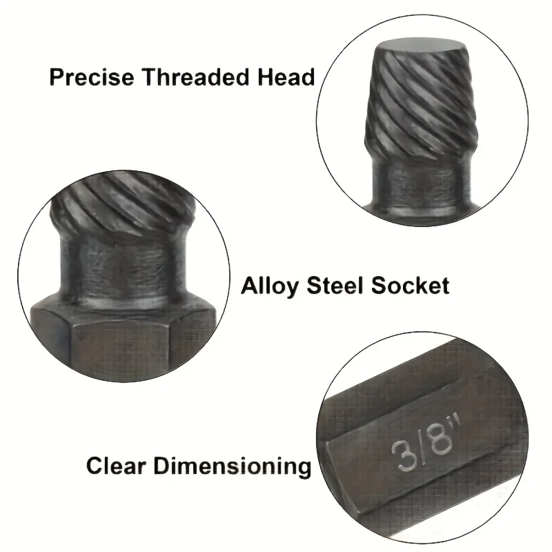 10pcs Heavy-Duty Thread Extractor Set High-Strength Construction Durable For Broken Screw Removal Threaded Repair Fastener
10pcs Heavy-Duty Thread Extractor Set High-Strength Construction Durable For Broken Screw Removal Threaded Repair Fastener