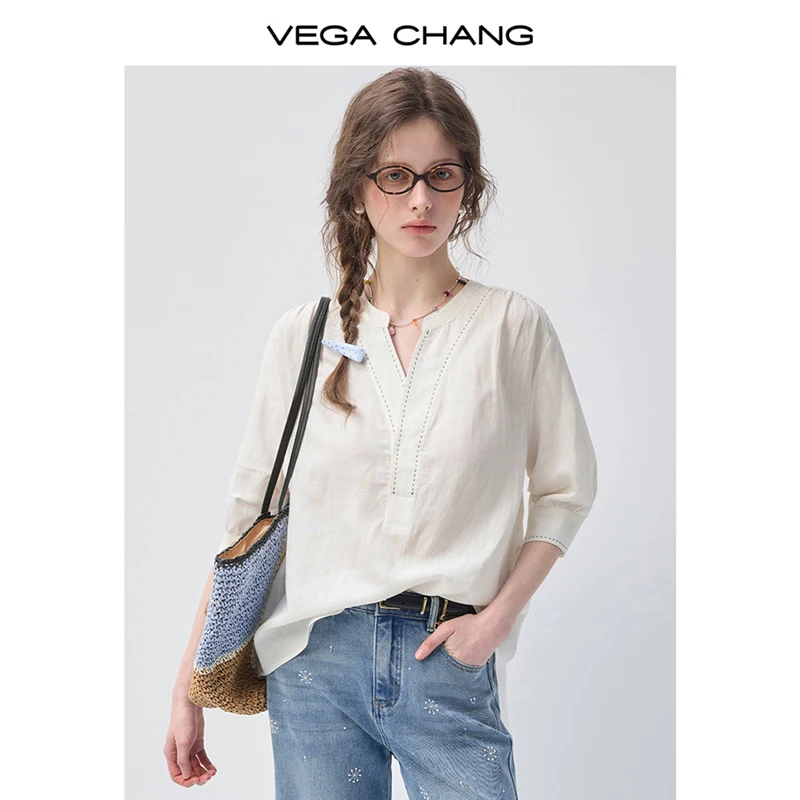 Новая летняя женская рубашка из лиоцелла от Vega Chang в цвете экрю для создания расслабленного и непринужденного образа
Новая летняя женская рубашка из лиоцелла от Vega Chang в цвете экрю для создания расслабленного и непринужденного образа