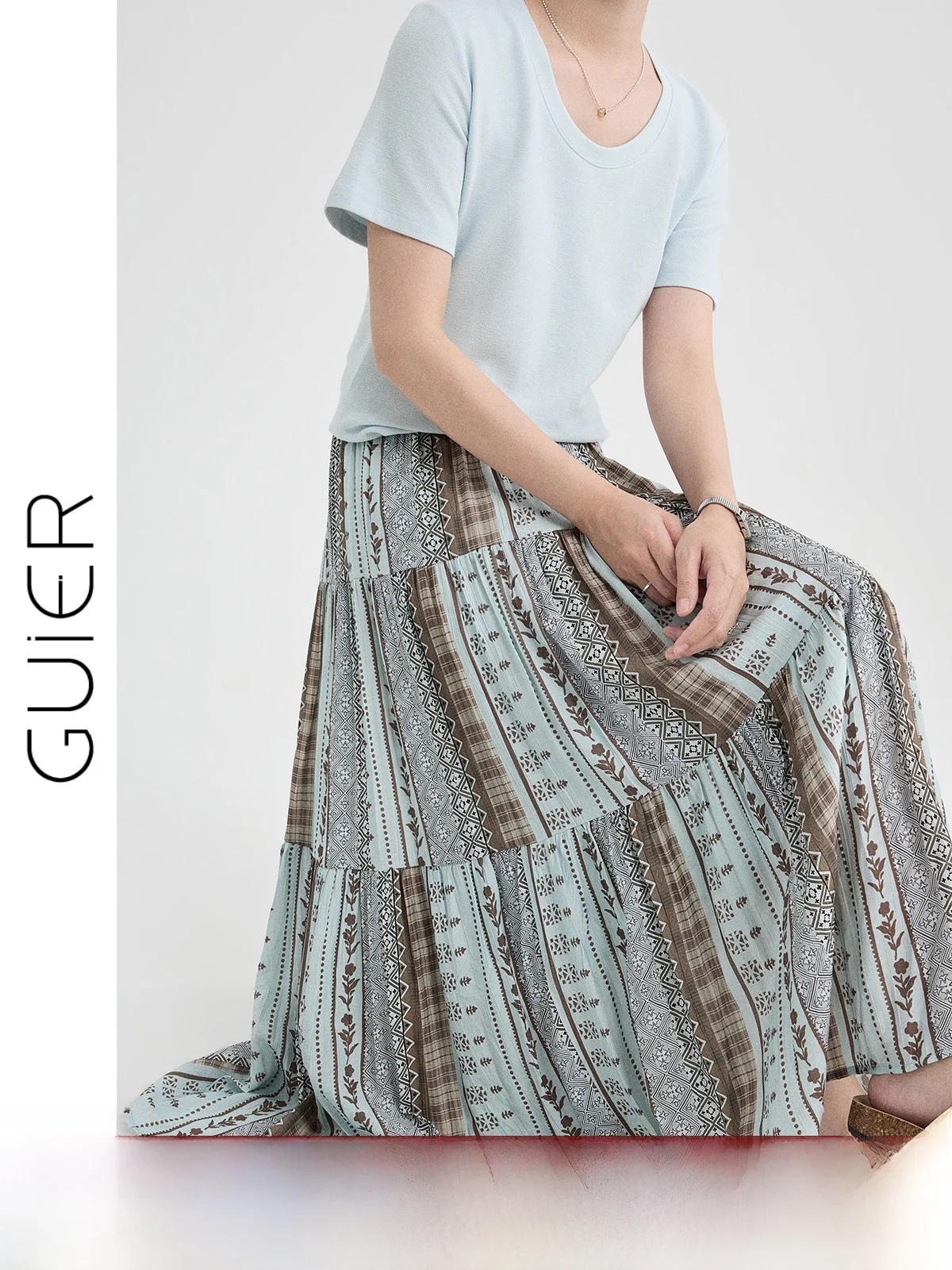 High Waist A-Line Skirt Women's Summer New Vintage Slimming Half-length Gpu Patchwork Draping Skirt by Guier
High Waist A-Line Skirt Women's Summer New Vintage Slimming Half-length Gpu Patchwork Draping Skirt by Guier
