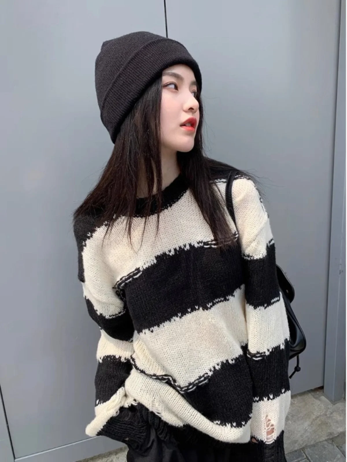 Ladies' Stripe Knitwear Sweater Thin Autumnal Overhead Design Hole Pattern Trendy Top Casual Commute Loose Fit Long Sve
Ladies' Stripe Knitwear Sweater Thin Autumnal Overhead Design Hole Pattern Trendy Top Casual Commute Loose Fit Long Sve