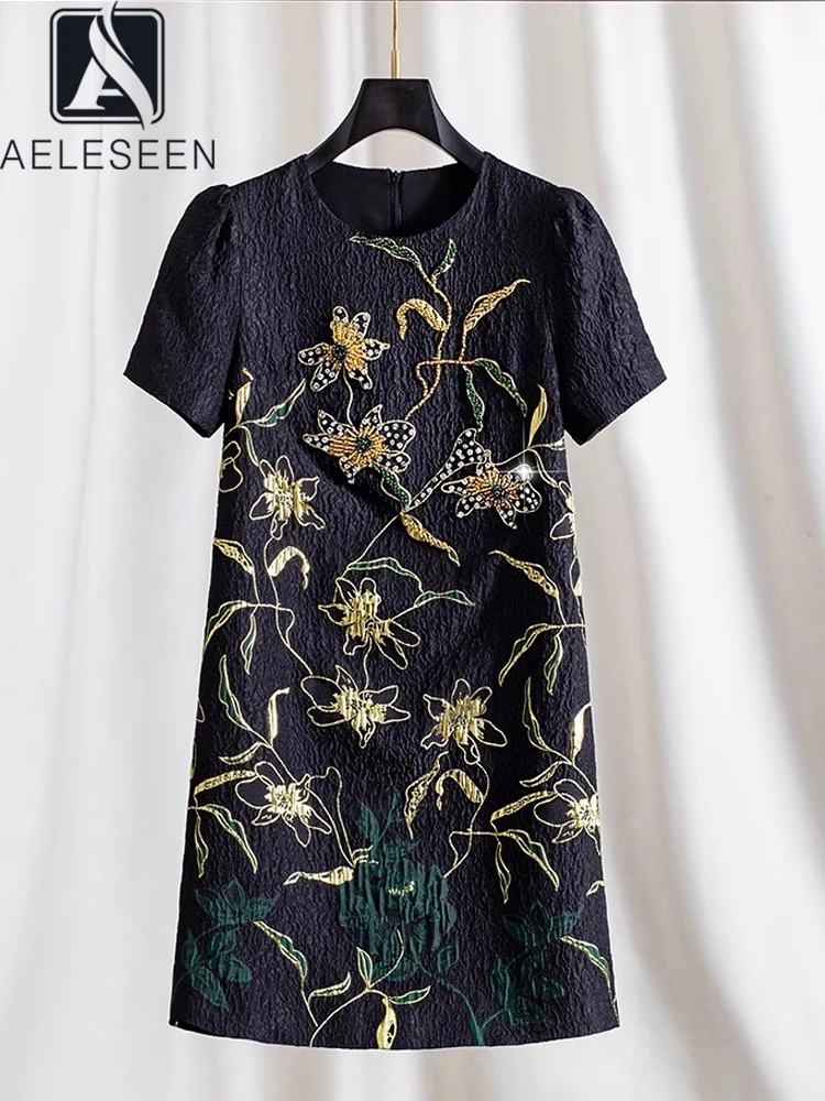 AELESEE Vintage Black Tank Dress Women Spring Summer Short Sleeve Diamonds Beading Flower Jacquard Casual Holiday Mini
AELESEE Vintage Black Tank Dress Women Spring Summer Short Sleeve Diamonds Beading Flower Jacquard Casual Holiday Mini