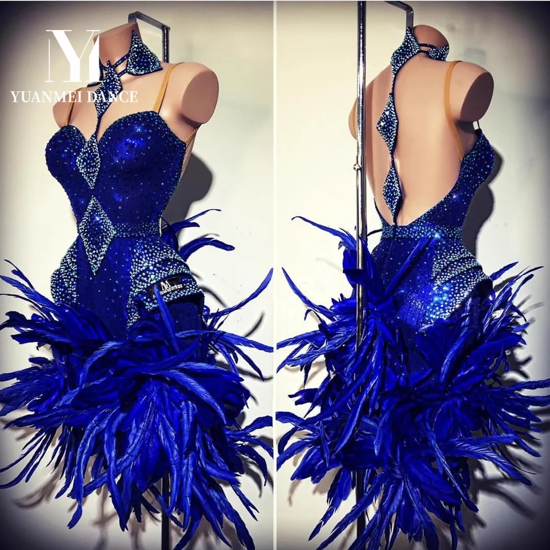 Latin Dance Competition Women's High-end Custom Big Feather Skirt Sling Flower Suit Tango Samba Rhinestone Dress
Latin Dance Competition Women's High-end Custom Big Feather Skirt Sling Flower Suit Tango Samba Rhinestone Dress