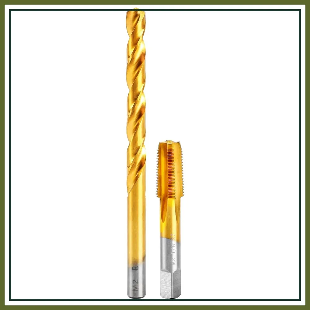 1/8-27 NPT Pipe Tap and R Drill Set, M2 HSS Hand Threading Plumbing Tap Set for Plumbers Mechanics DIY
1/8-27 NPT Pipe Tap and R Drill Set, M2 HSS Hand Threading Plumbing Tap Set for Plumbers Mechanics DIY