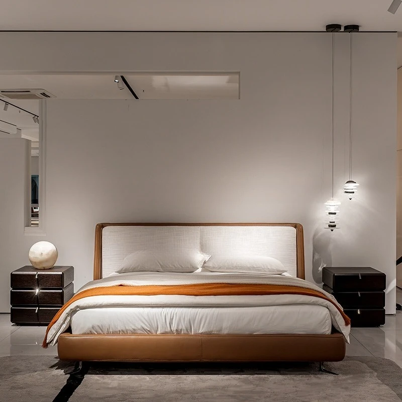 Italian minimalist Spencer bed designer cream style, simple master bedroom double fabric wedding bed
Italian minimalist Spencer bed designer cream style, simple master bedroom double fabric wedding bed