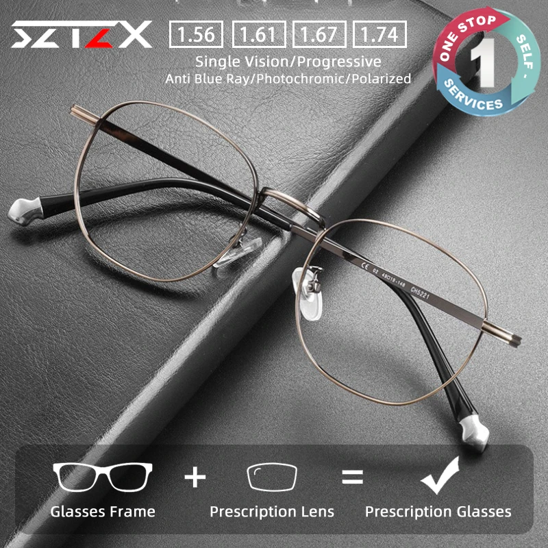 SZTZX New Glasses Ultra Light Metal Glasses Men's and Women's Retro Art Glasses Optical Prescription Progressive Eyeglasses 5221 
SZTZX New Glasses Ultra Light Metal Glasses Men's and Women's Retro Art Glasses Optical Prescription Progressive Eyeglasses 5221