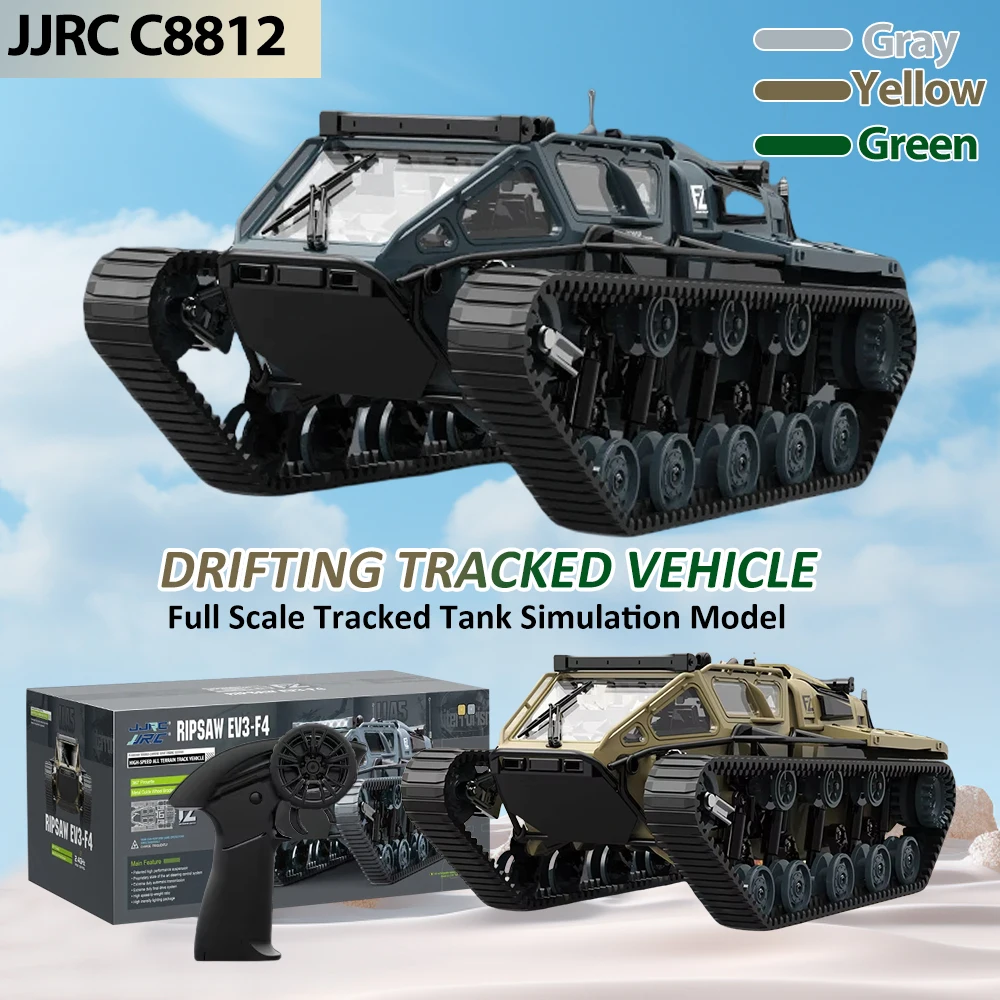 JJRC C8812 Внедорожник с дистанционным управлением 2,4G Полномасштабный гусеничный танк RC Модель автомобиля 360 градусов 8 км/ч Дрифт-автомобиль Игрушки для взрослых/детей
JJRC C8812 Внедорожник с дистанционным управлением 2,4G Полномасштабный гусеничный танк RC Модель автомобиля 360 градусов 8 км/ч Дрифт-автомобиль Игрушки для взрослых/детей